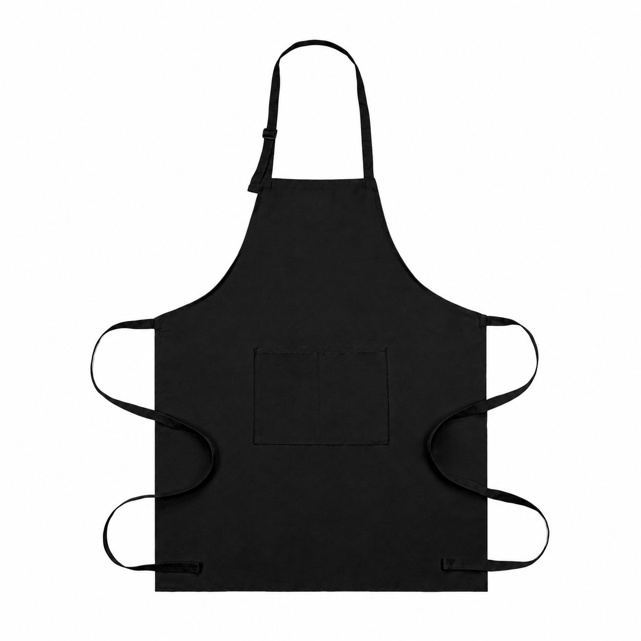 Poly Cotton Two Pocket Apron — Black