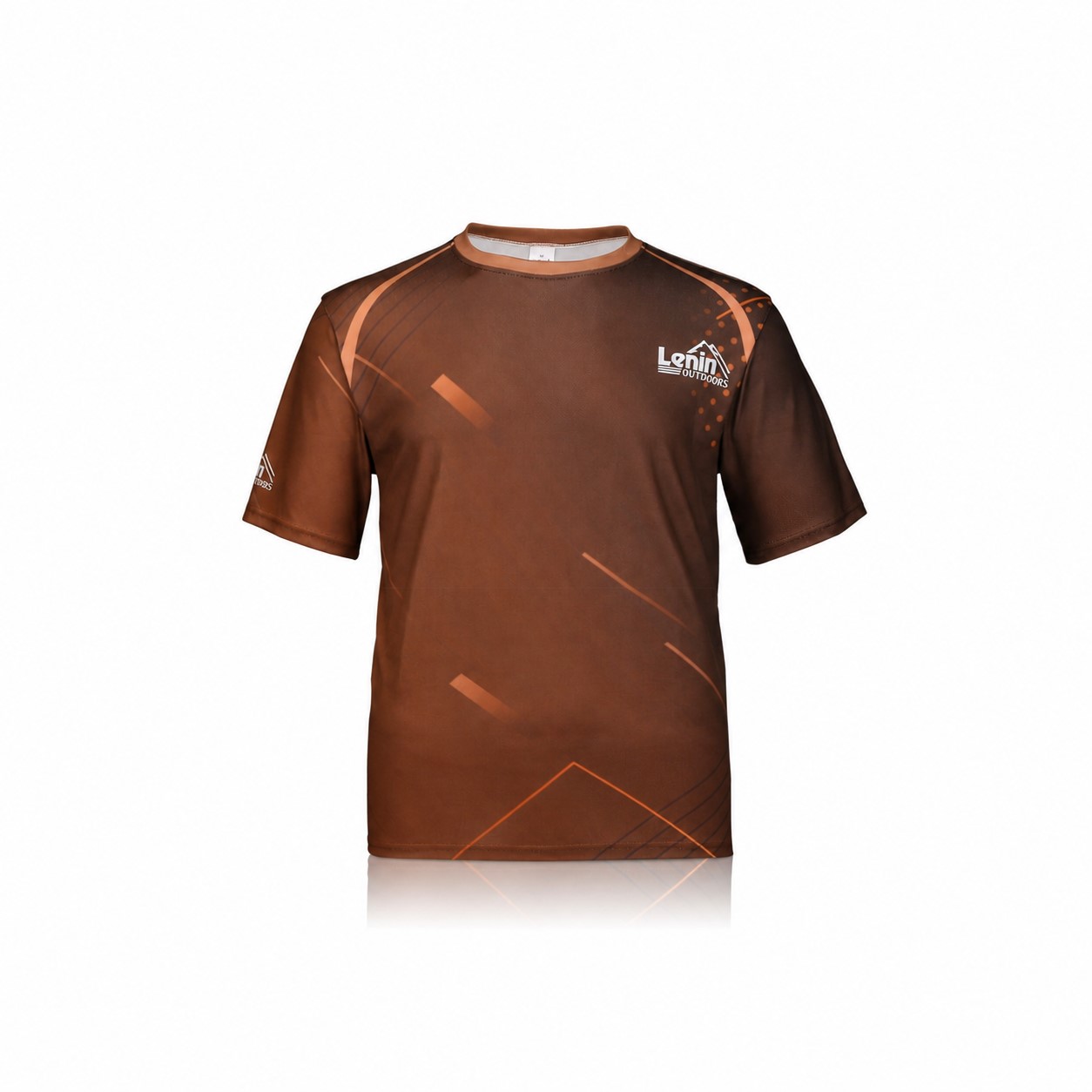 Quick-Drying Polyester Crew Neck T-Shirt — Brown