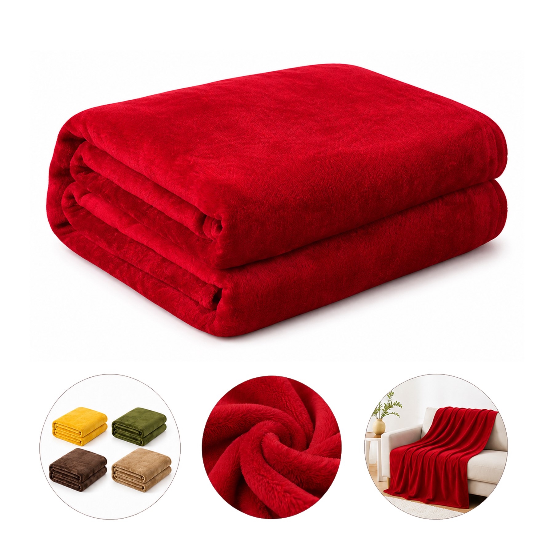Oversized Double Sided Flannel Throw Blanket