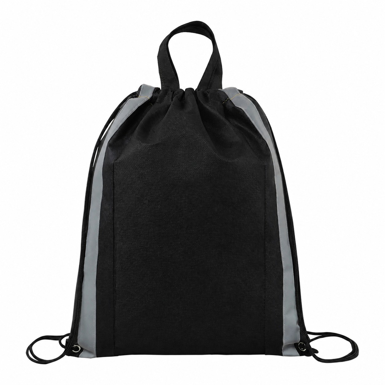 Reinforced Handles Drawstring Bag — Black