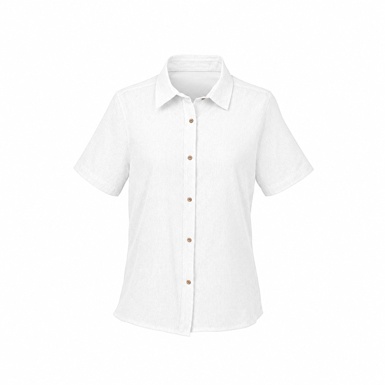 Collared Cotton Workwear Shirt — White
