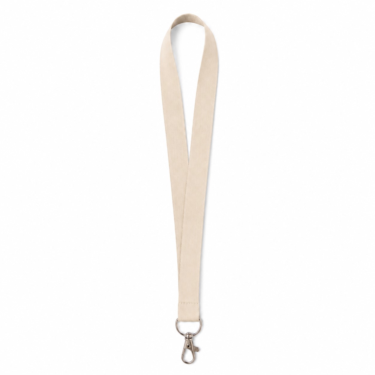 36-Inch Woven Polyester Badge Lanyard — Beige