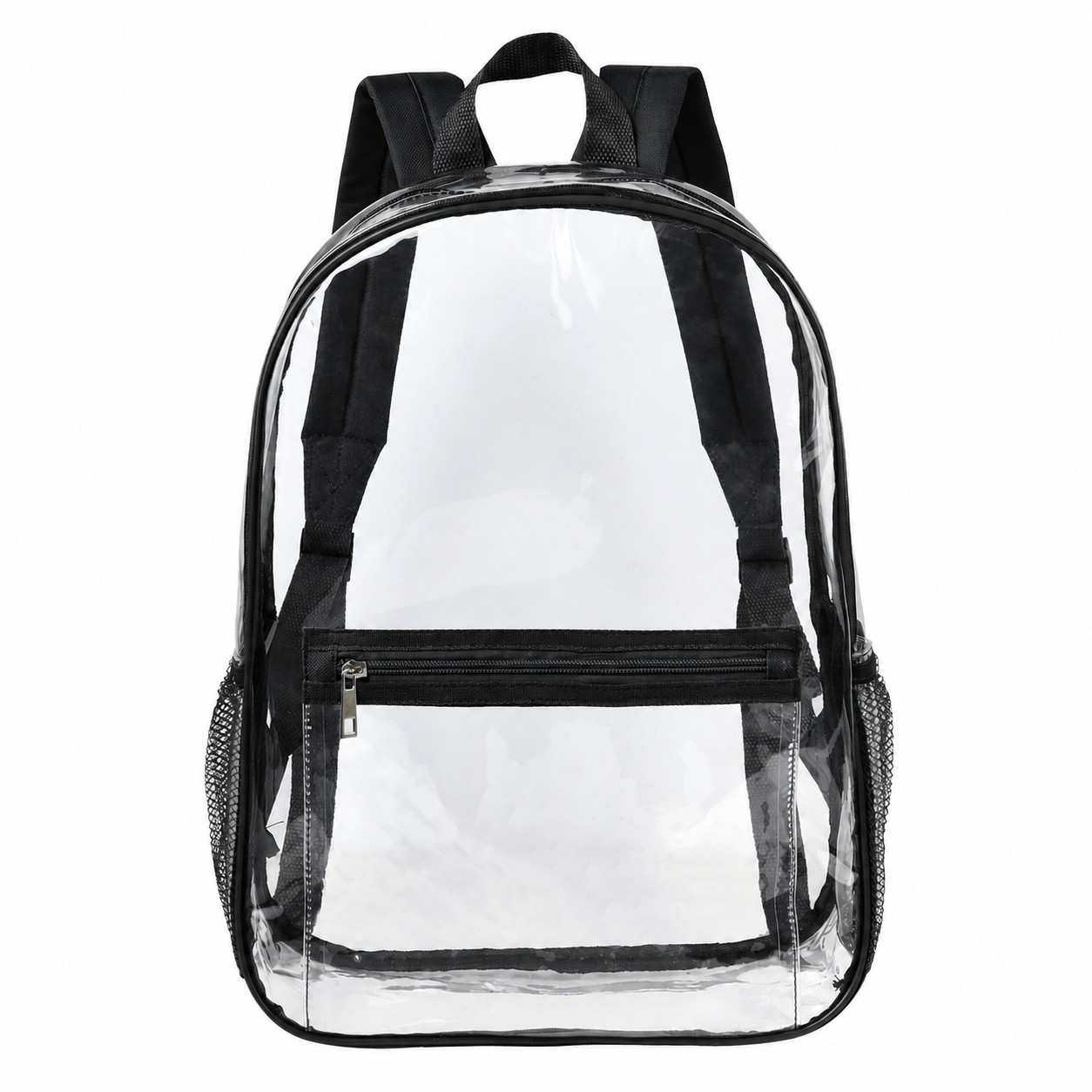 11.75-Inch Clear PVC Backpack — Black