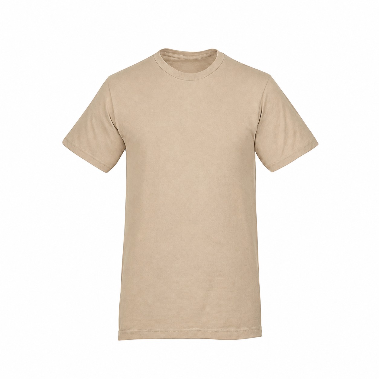 Fine Jersey Cotton Crewneck T Shirt — Tan Beige