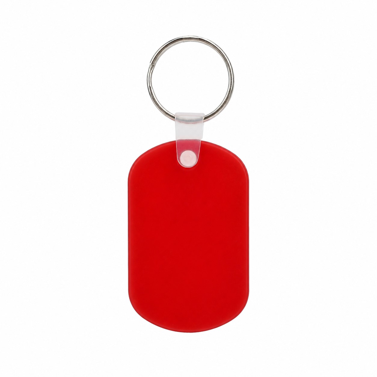 Oval ABS Plastic Key Tag — Red