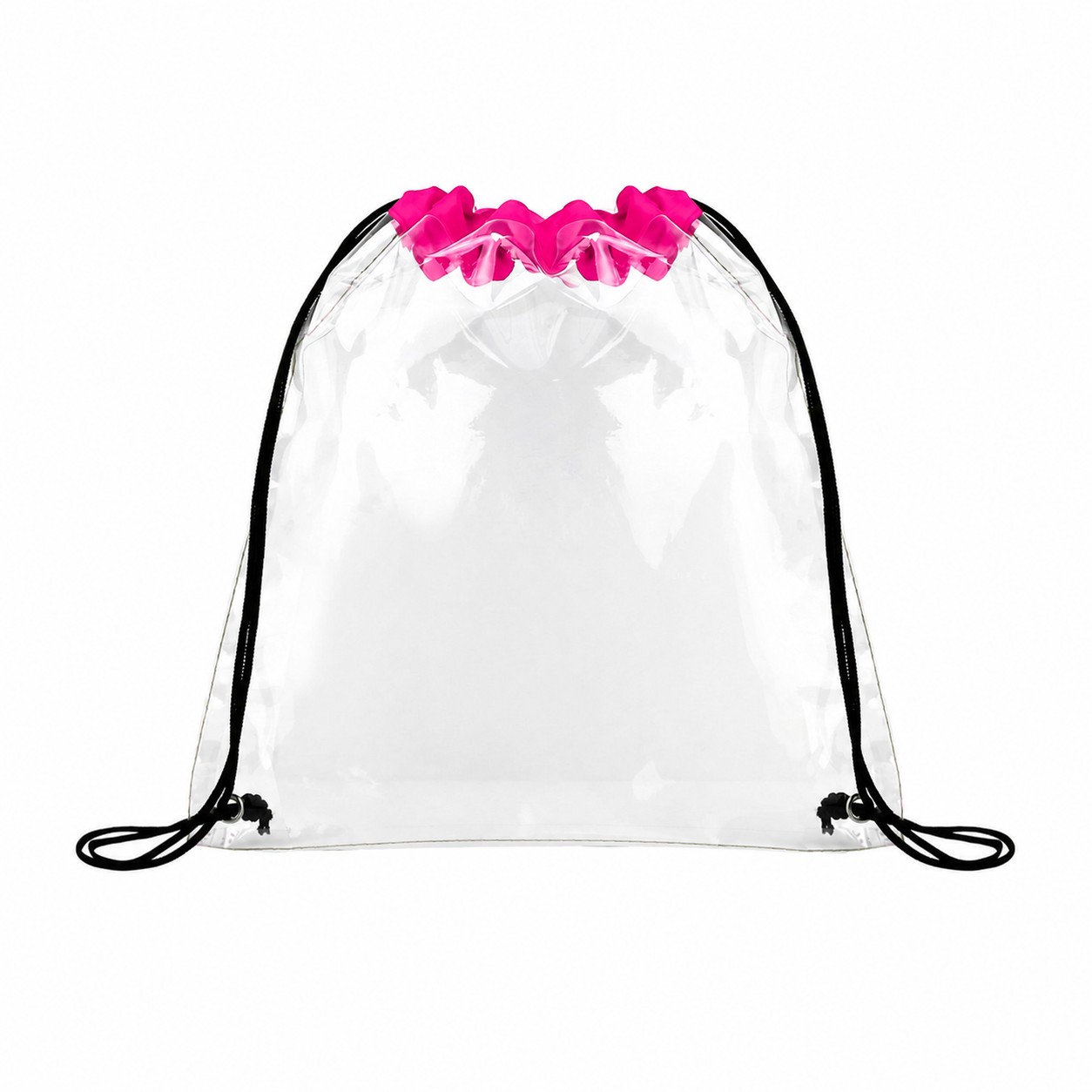 Metal Grommets Drawstring Bag — Fuchsia Pink