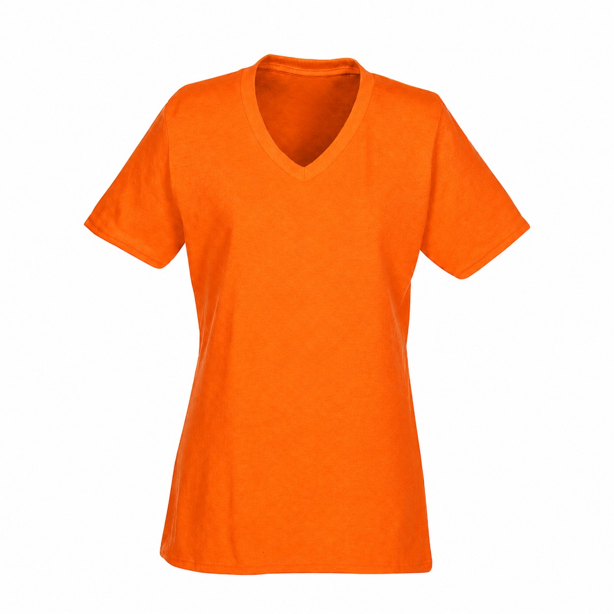 Ladies' Cotton V-Neck T-Shirt — Orange