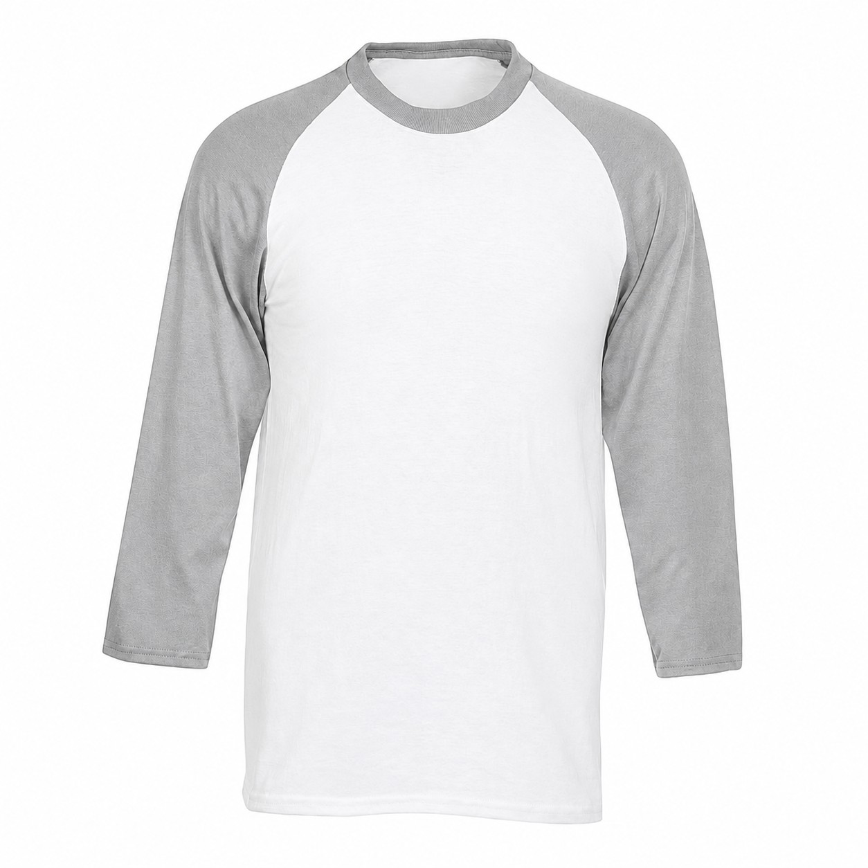 Contrast Sleeve Cotton Polyester Baseball Shirt — Silver