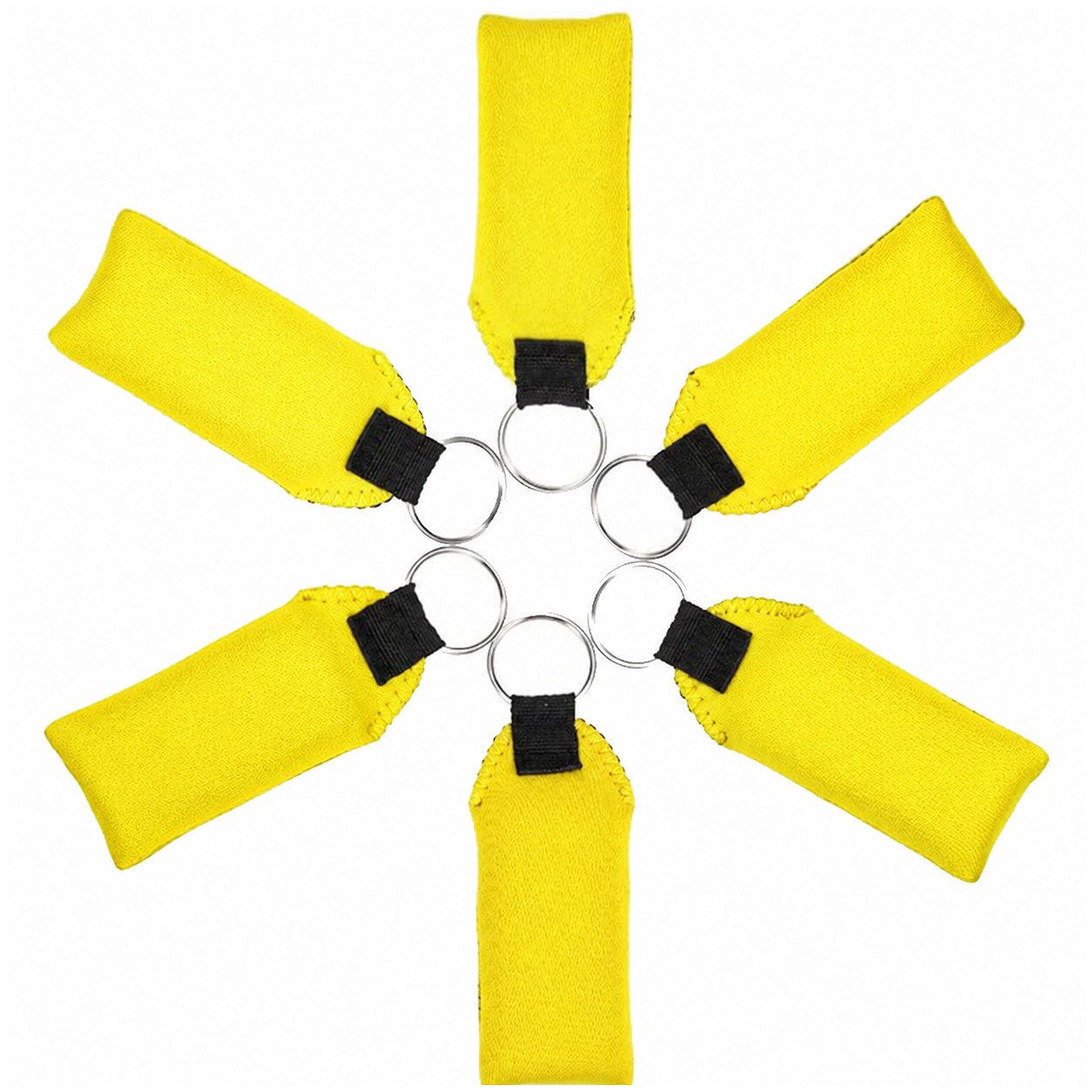 Buoyant Rubber Keychain Fob — Yellow