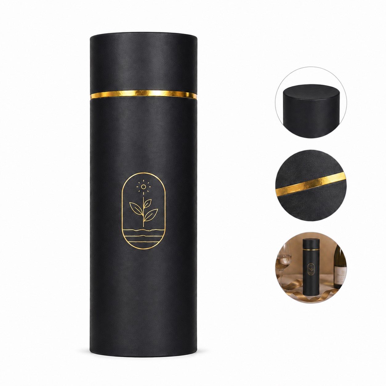 Cylindrical Polypropylene Bottle Gift Container