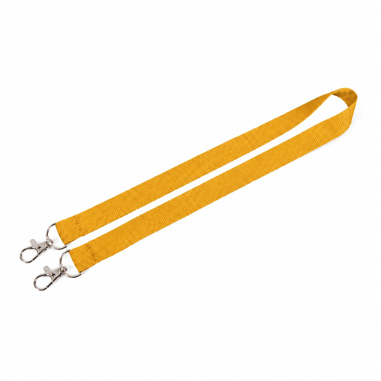 Polyester Dual Clip Lanyard — Brass Gold