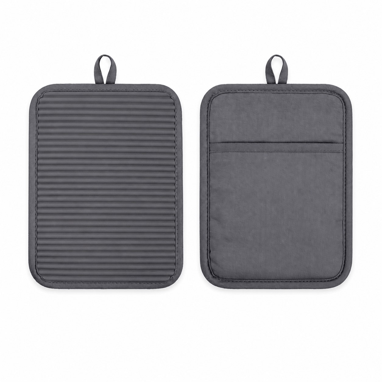 Ribbed Silicone Pot Holder With Pocket — view 2