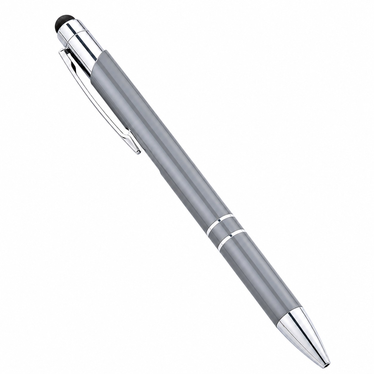 Retractable Stylus Ballpoint Pen — Gray