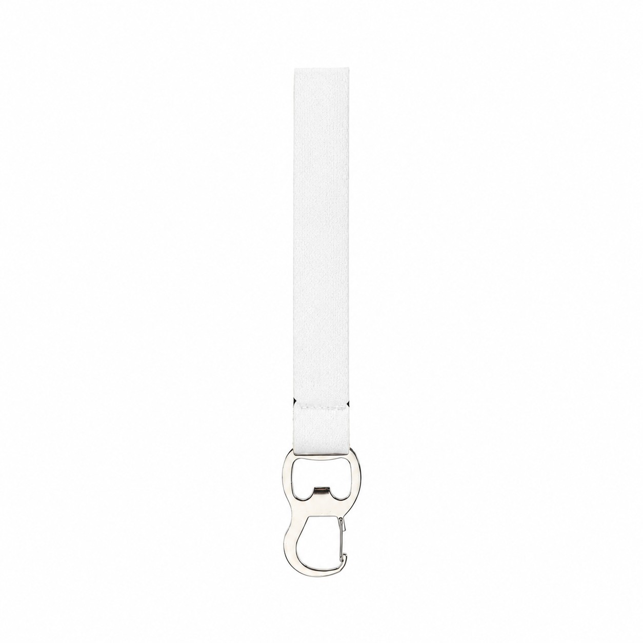 Neoprene Wristband Bottle Opener Keychain — White
