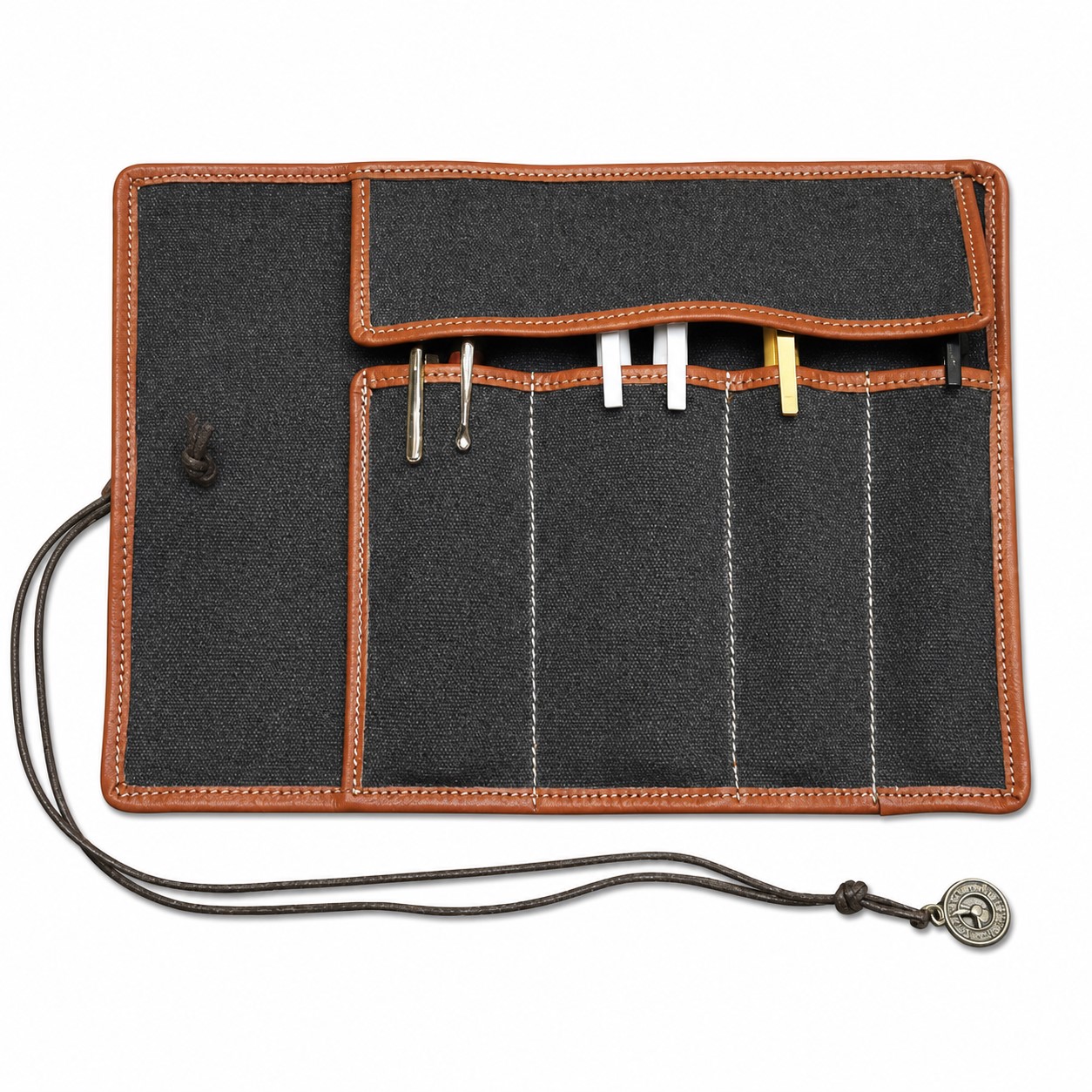 Canvas Roll Up Pencil Bag With Drawstring — view 2