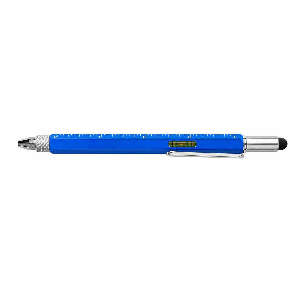 Aluminum Stylus Level Tool Pen — Blue
