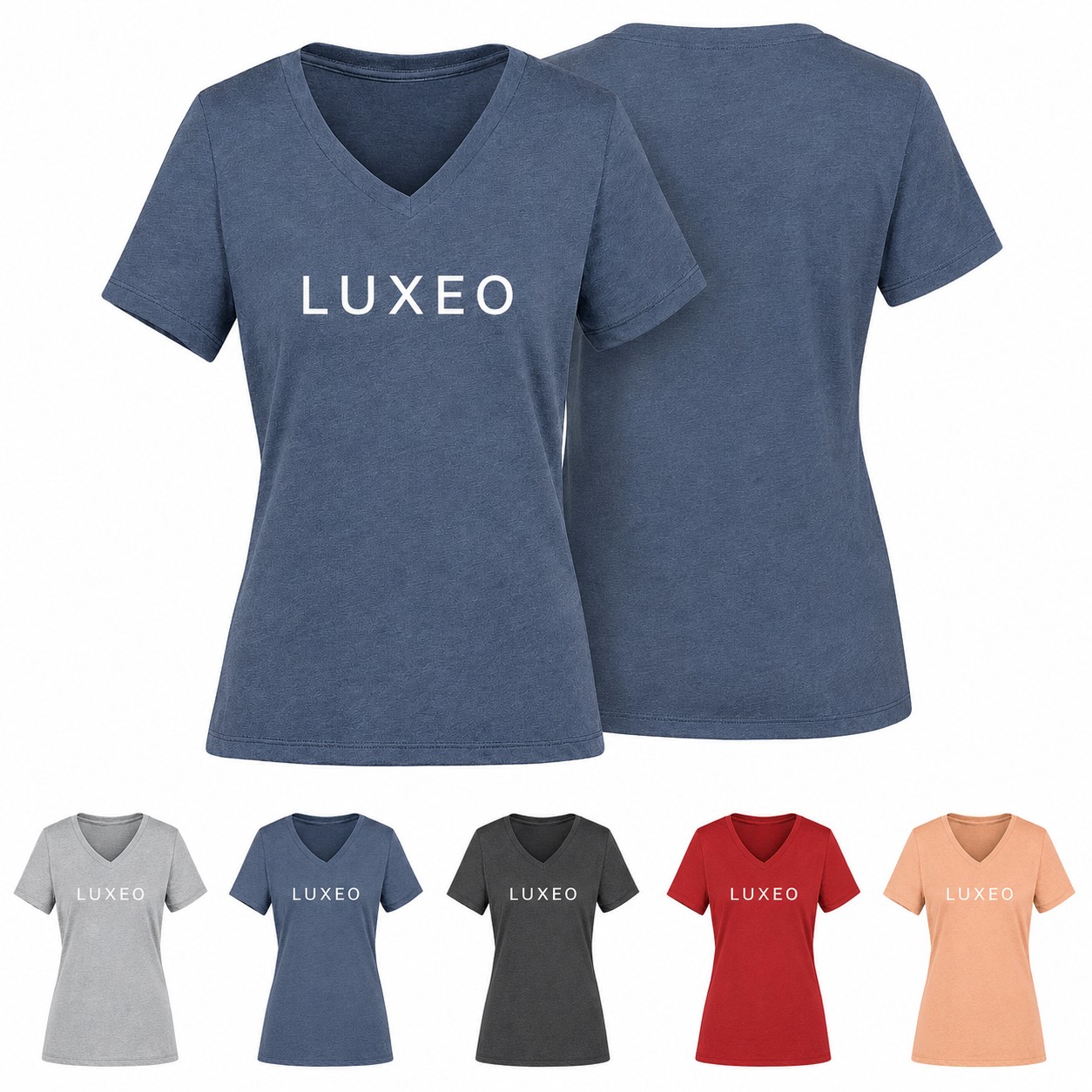 Relaxed Ladies V Neck Heather Tee