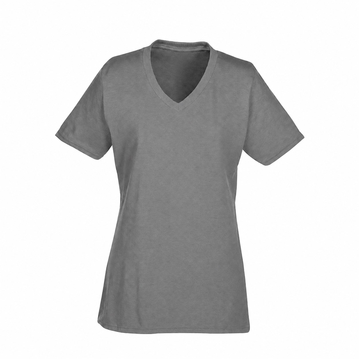 Ladies' Cotton V-Neck T-Shirt — Gray