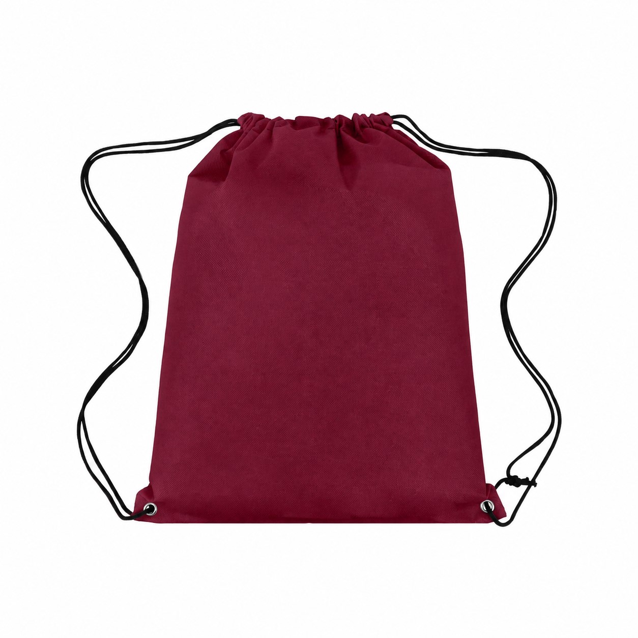 80GSM Non-Woven Metal Grommets Drawstring Bag — Burgundy Red