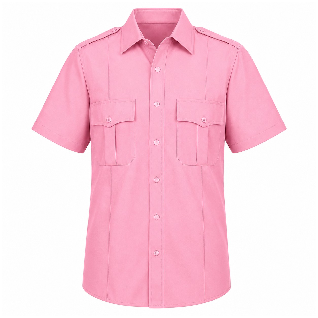 Short Sleeve Button-Front Uniform Shirt — view 11