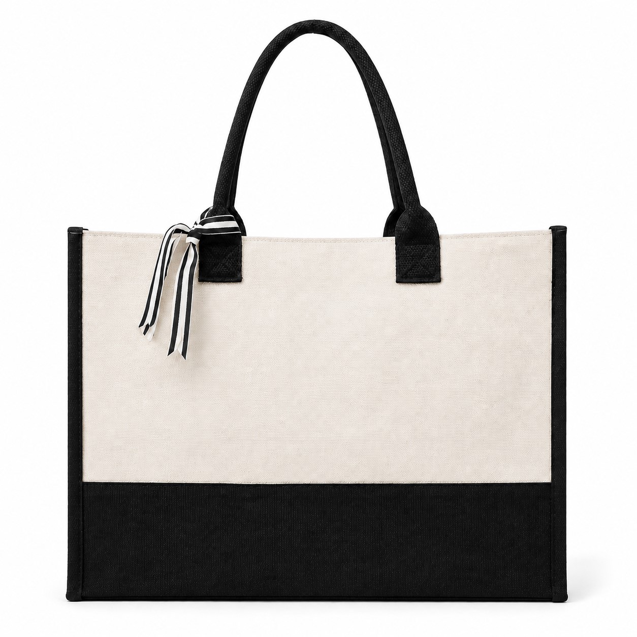 Ribbon Accent Polyester Beach Tote — view 2