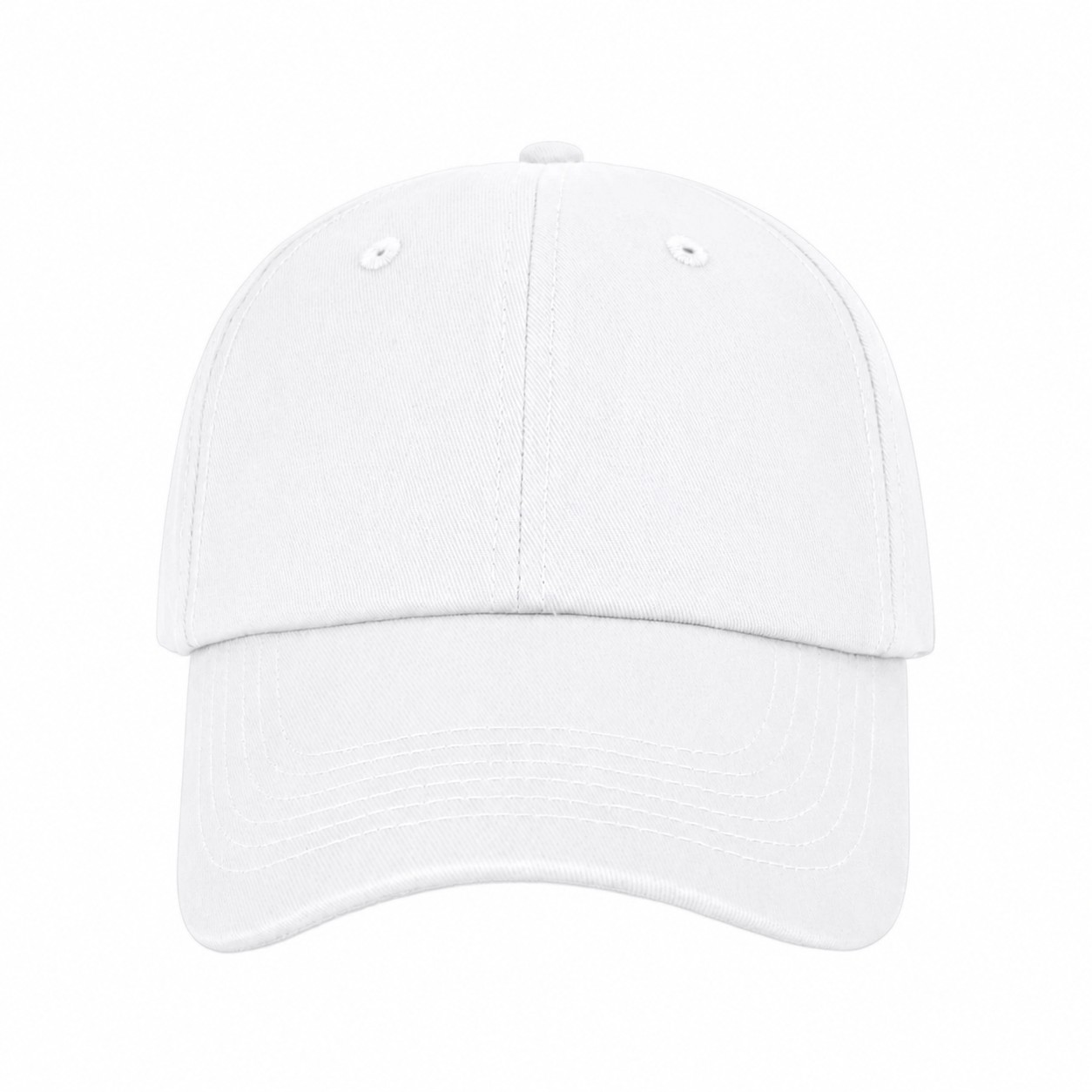 Brushed Cotton Twill Dad Cap — White