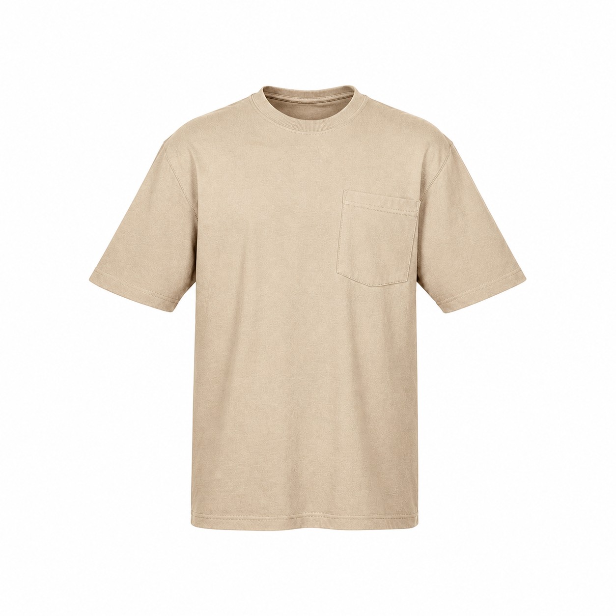 Workwear Cotton Pocket T Shirt — Beige