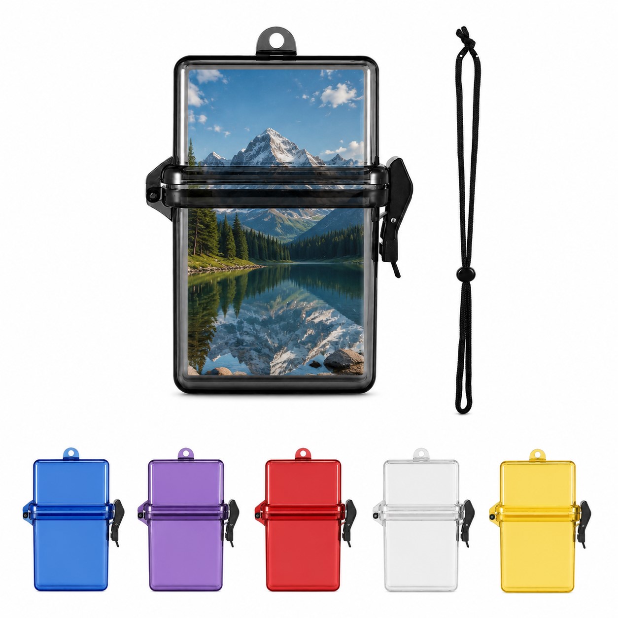 Waterproof ABS ID Badge Case With Neck Cord