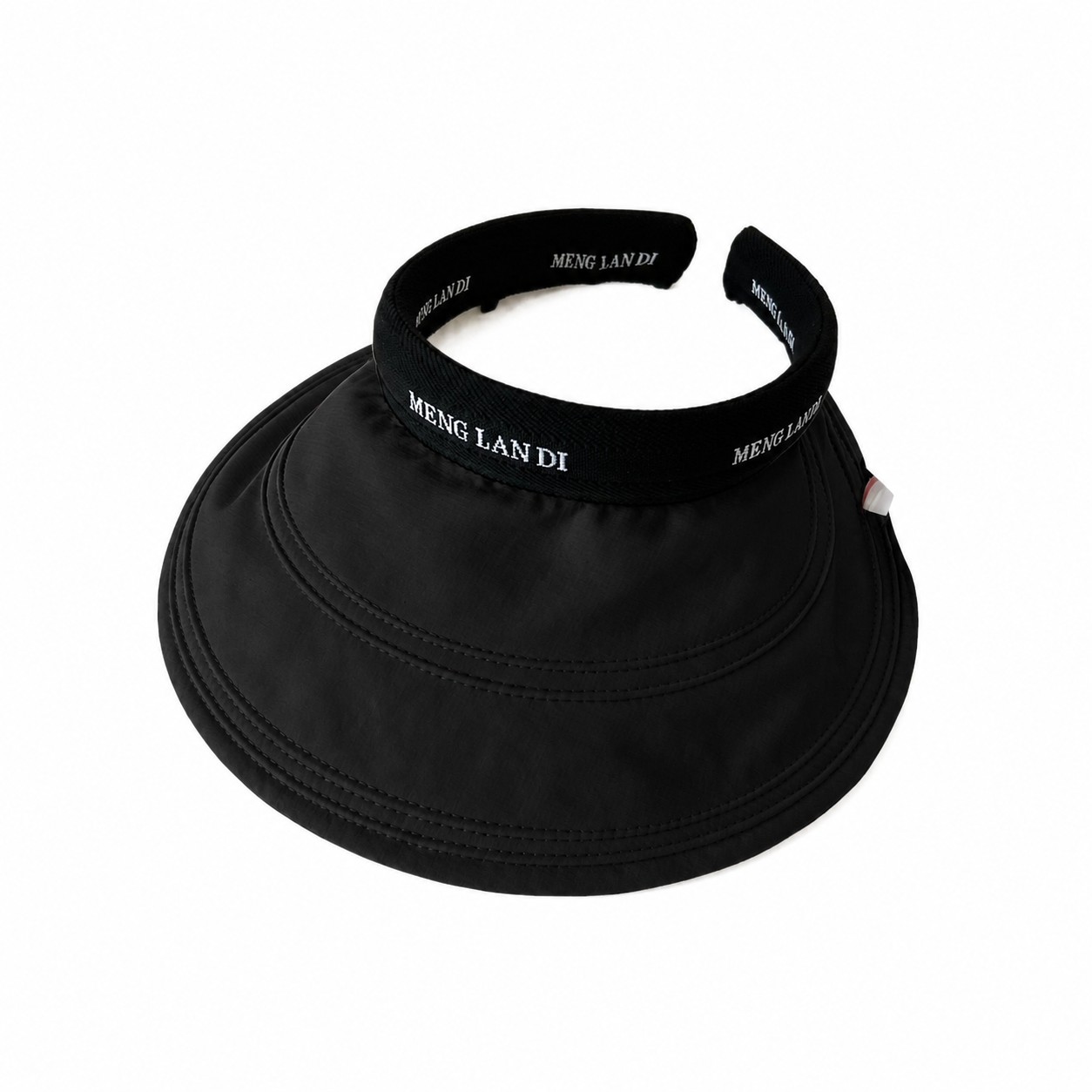 Polyester Wide Brim Shade Visor — Black