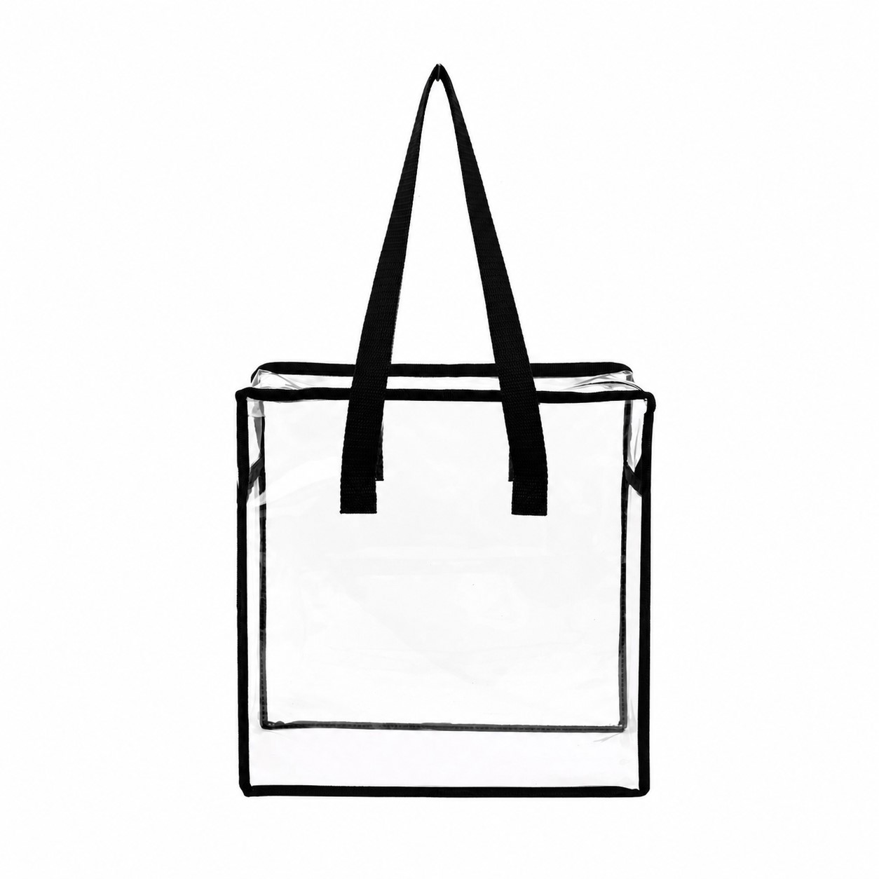 PVC Zippered Storage Tote Bag — Black