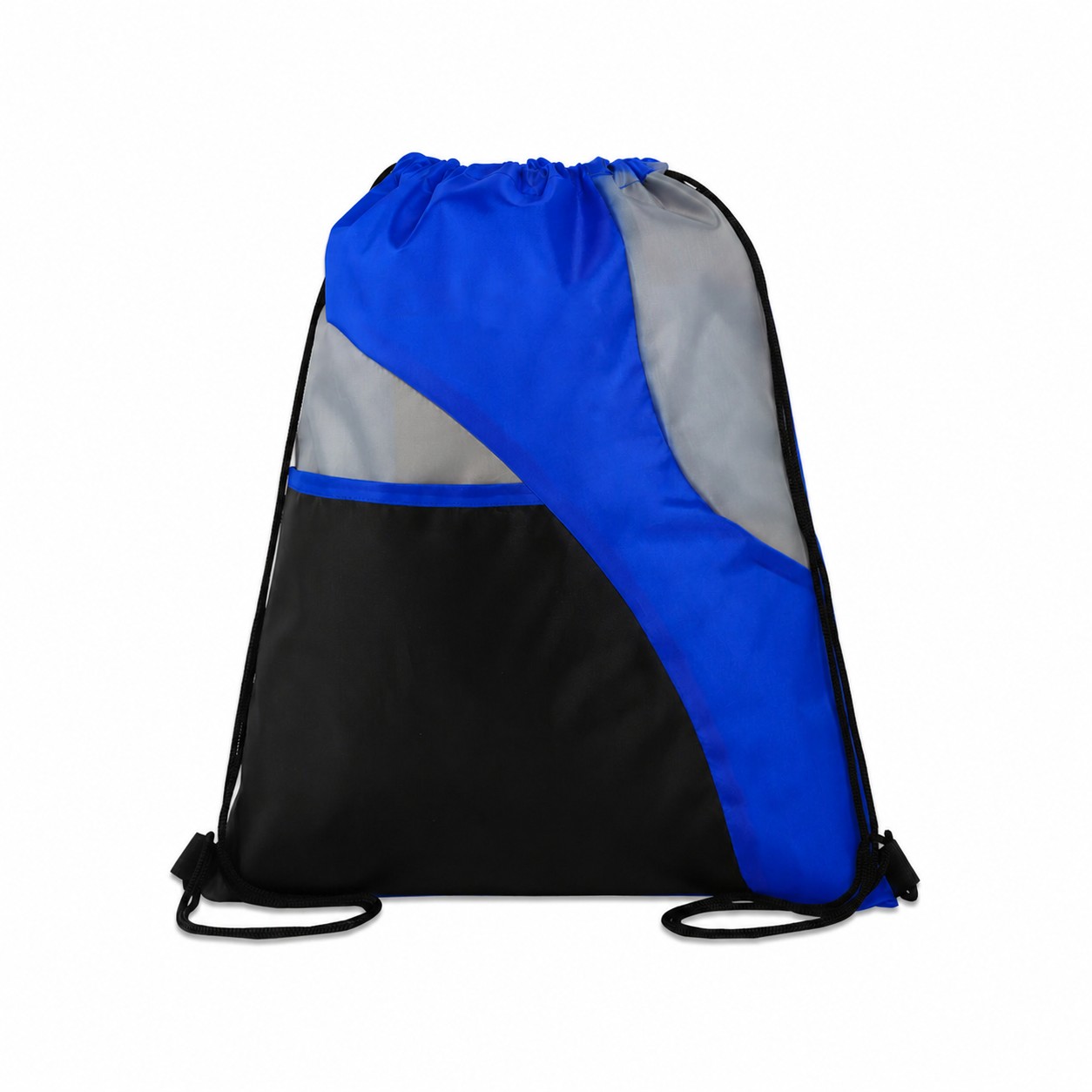 210D Polyester Tri Drawstring Bag — Royal Blue