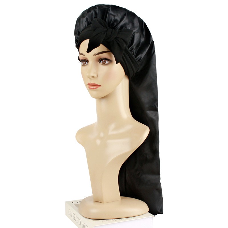 Adjustable Satin Tube Sleep Cap — view 2