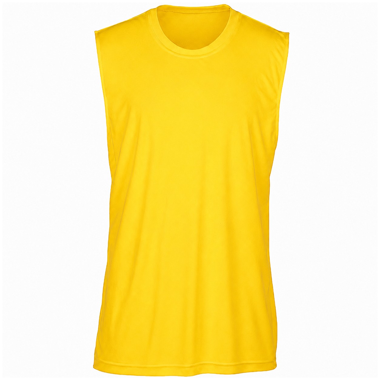 Sleeveless Polyester Performance Muscle Tank — Yellow