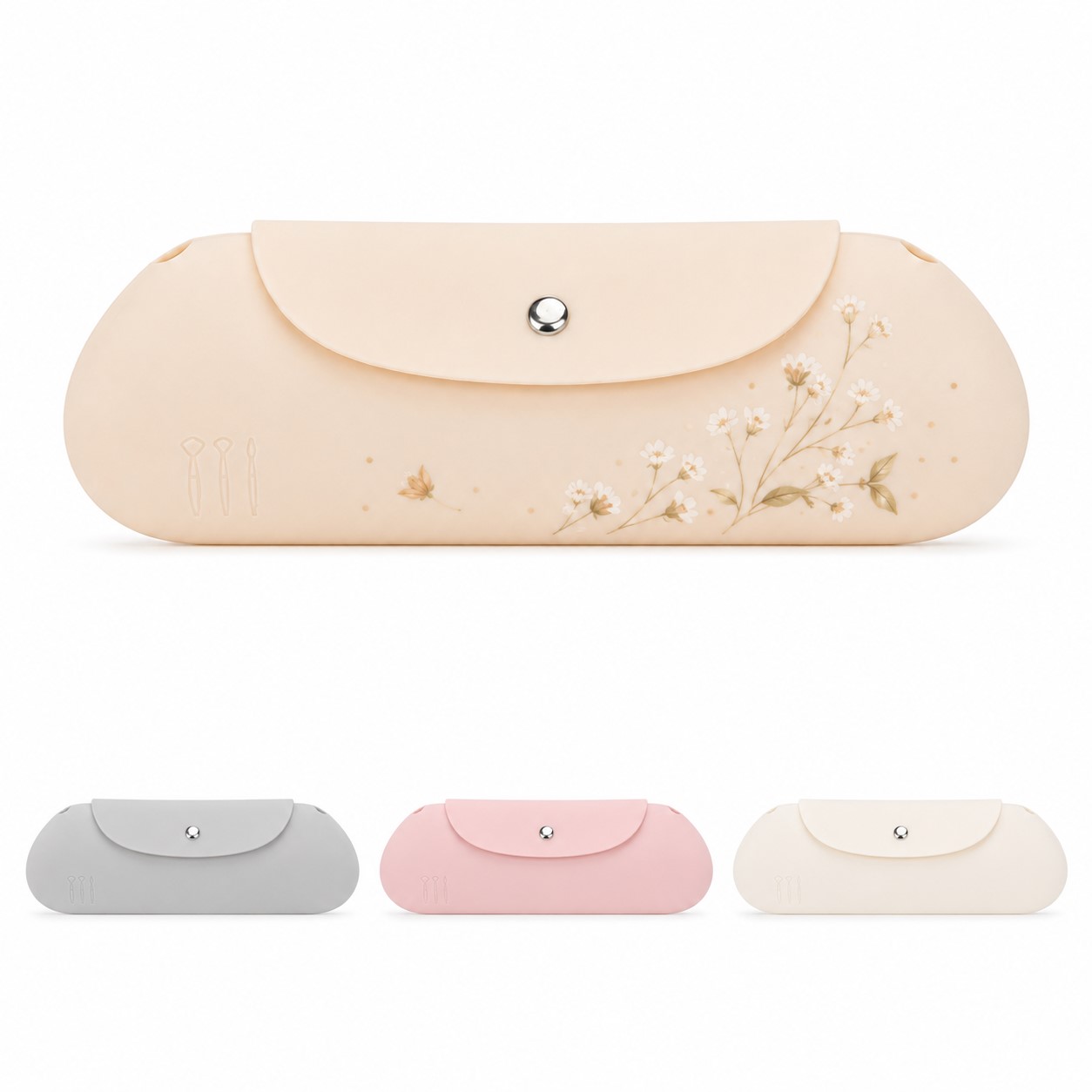 Compartmented Silicone Travel Makeup Brush Holder
