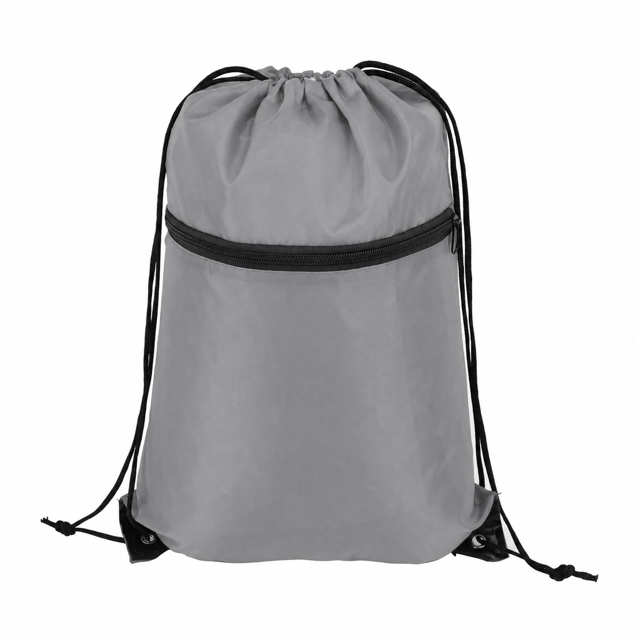 210D Polyester Roomy Drawstring Bag — Gray