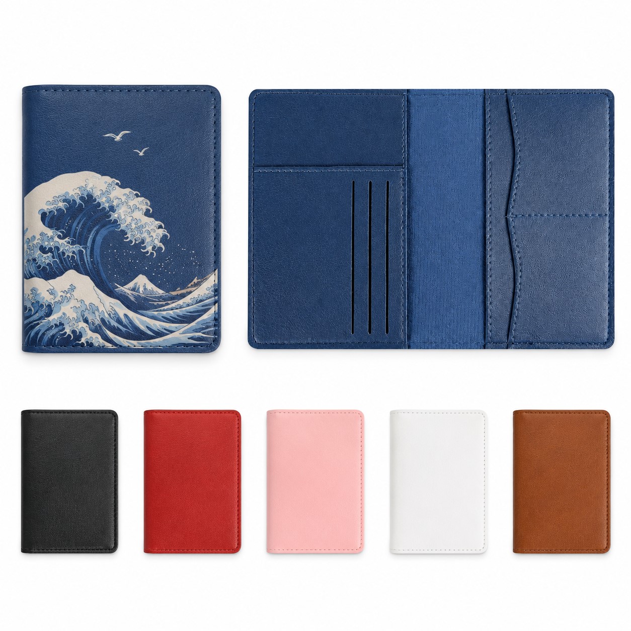 Stitched PU Passport And Card Holder