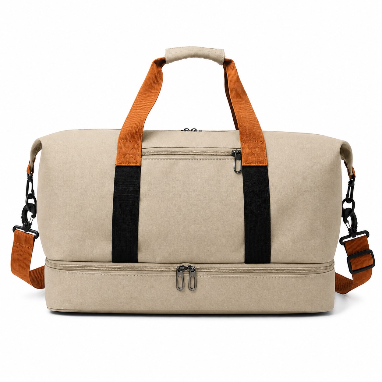 18.1-Inch Shoe Compartment Duffel Bag — Beige