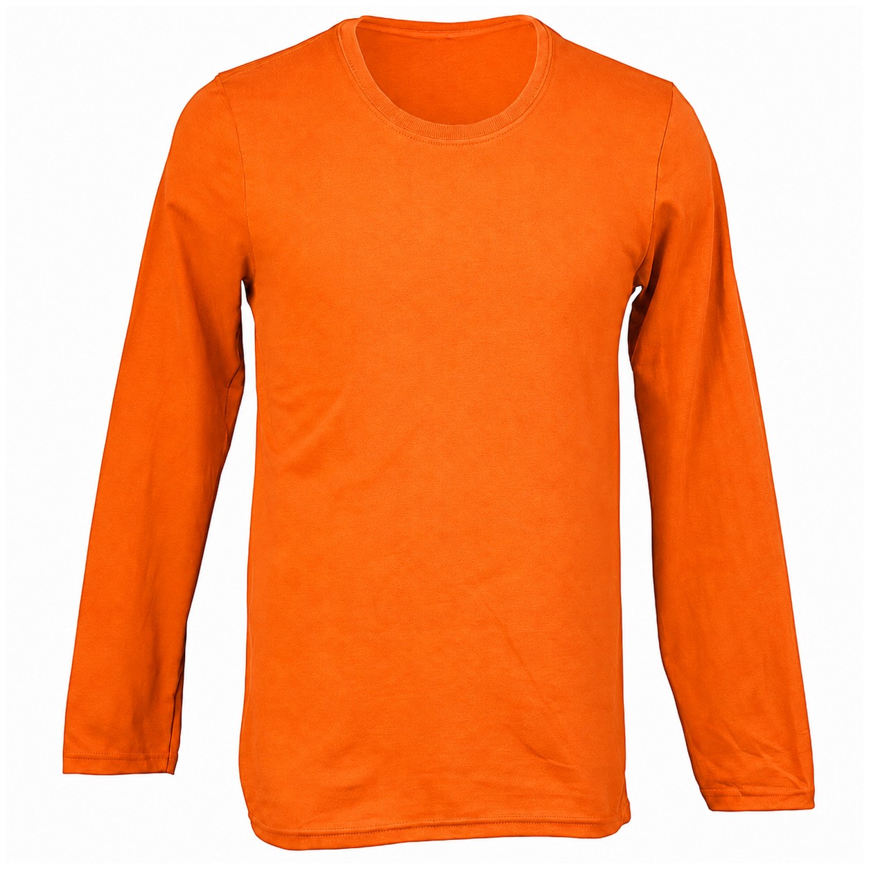 Ringspun Cotton Long Sleeve Crew Shirt — Orange