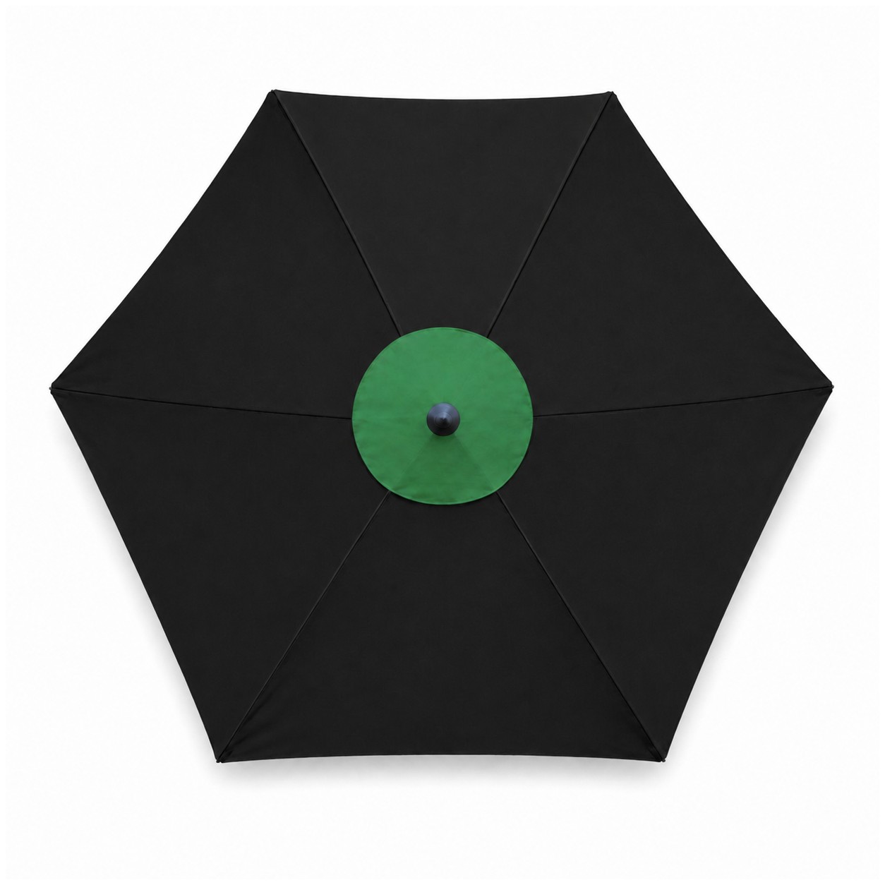 7-Foot Wooden Market Umbrella With Valance — Black