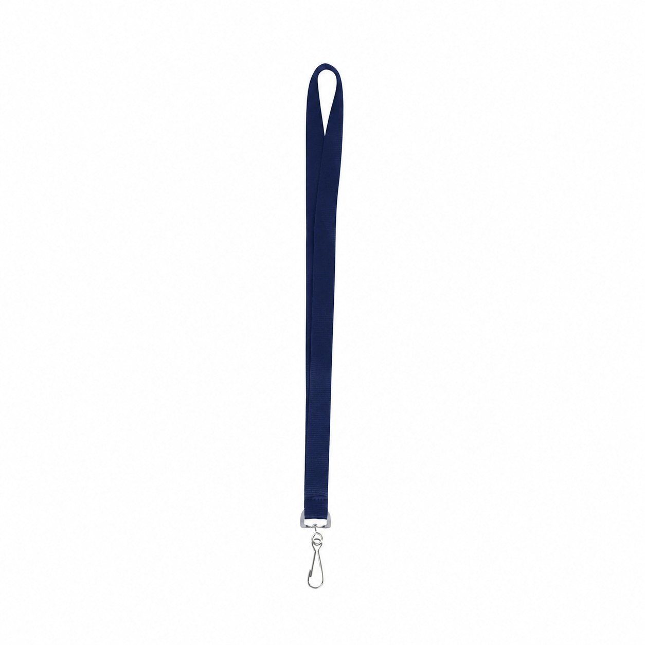 Textured Polyester Badge Lanyard — Navy Blue