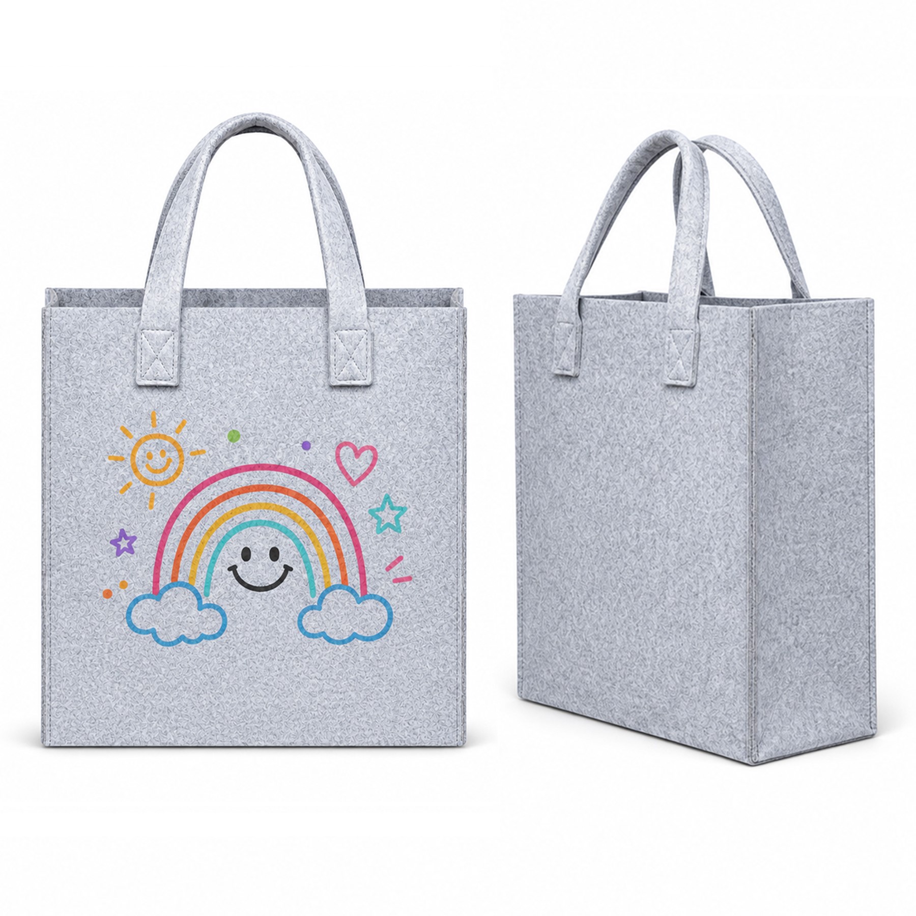 Foldable Felt Shopping Bag With Firm Handles