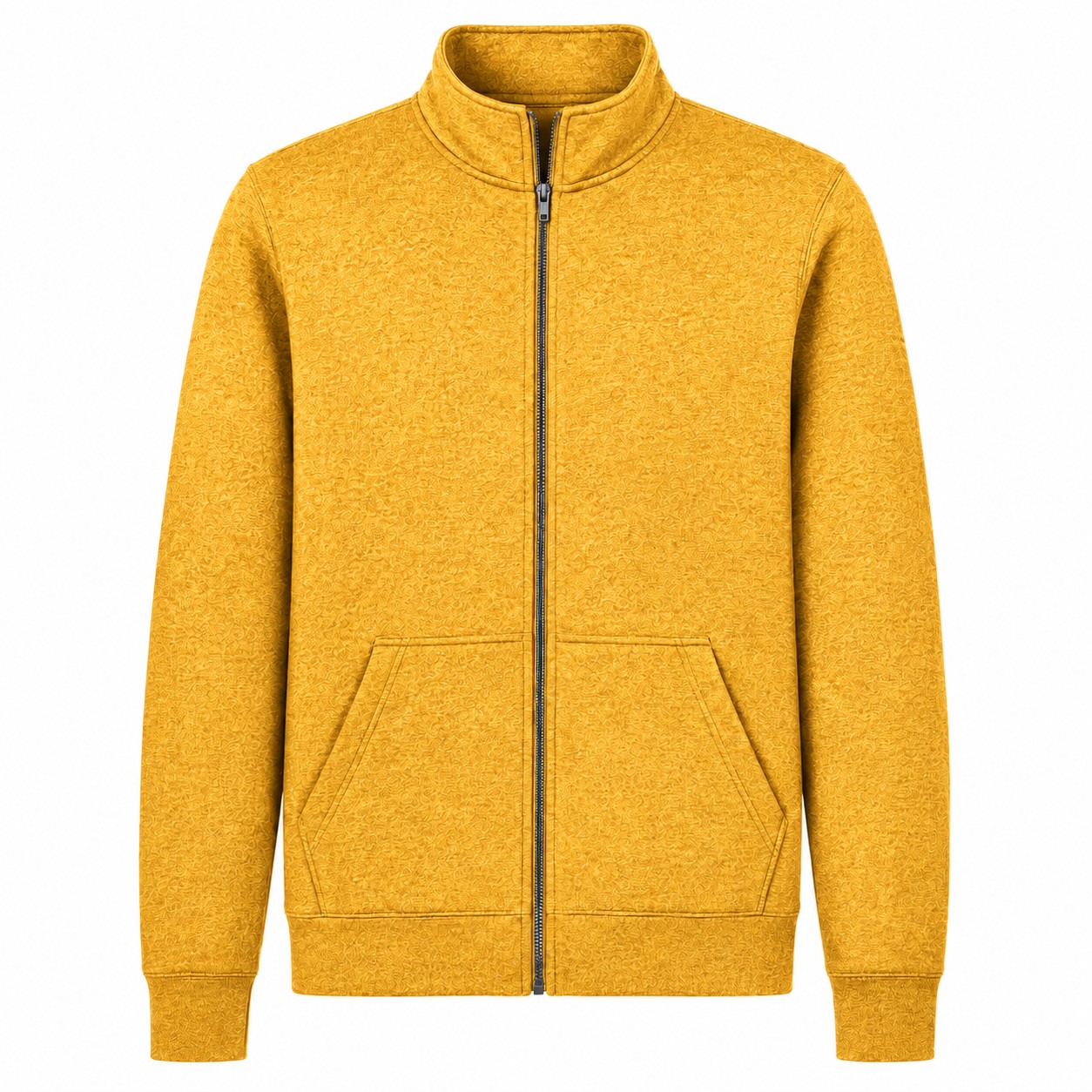Cadet Collar Full Zip Sweatshirt — Gold