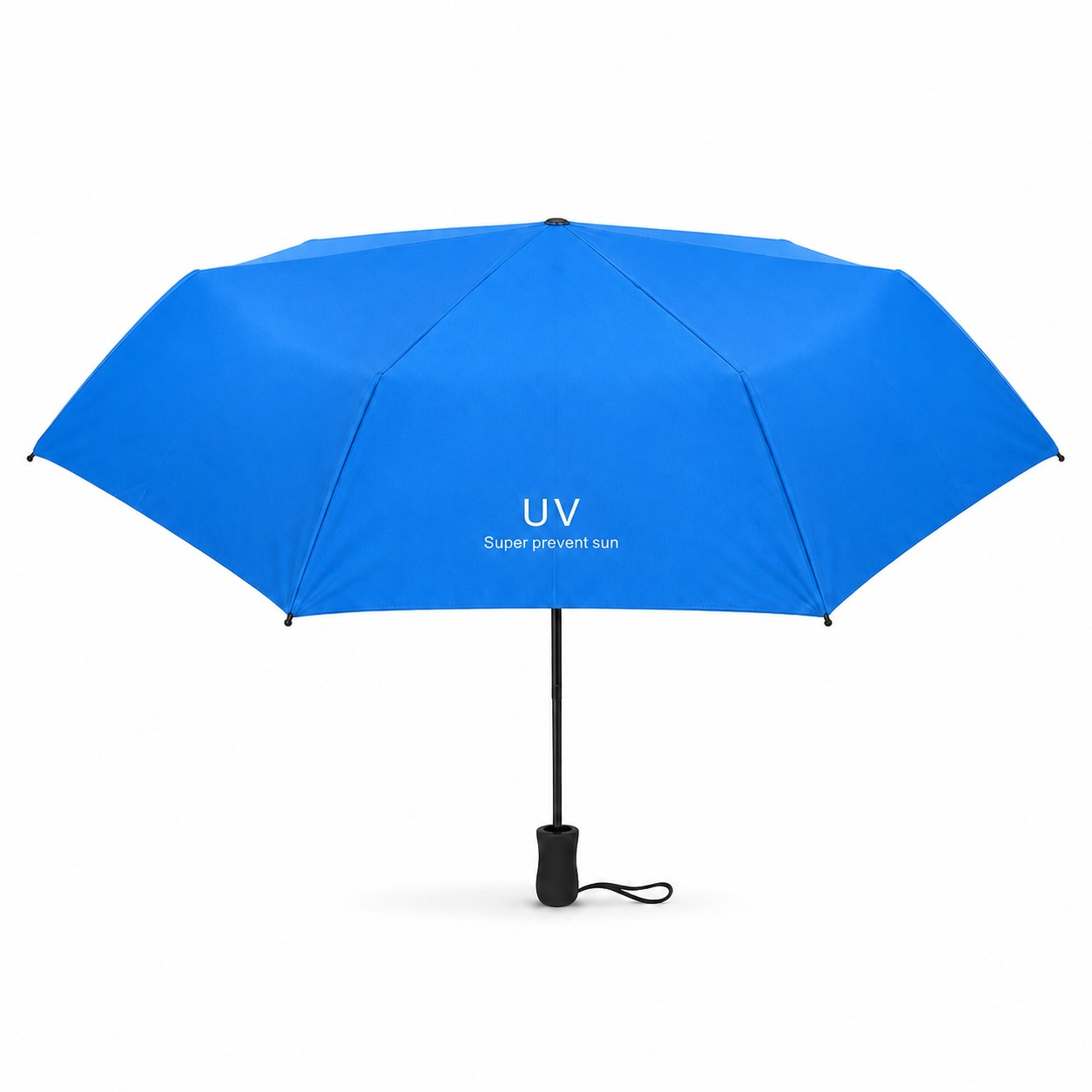 Foldable UV Umbrella With Wide Canopy — Blue