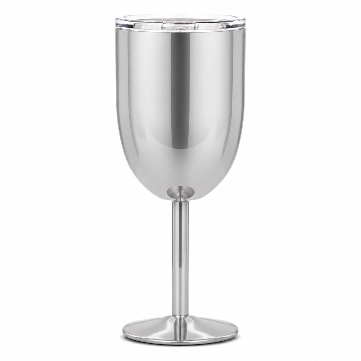 10 Oz Stainless Steel Insulated Wine Goblet — Silver