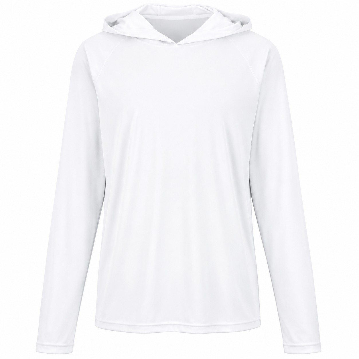 Hooded Polyester Sun Shirt — White