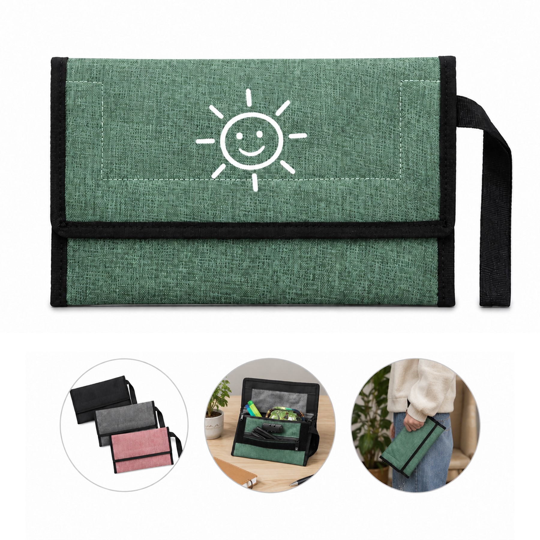 Double Pocket Carbon Mesh Locking Pouch