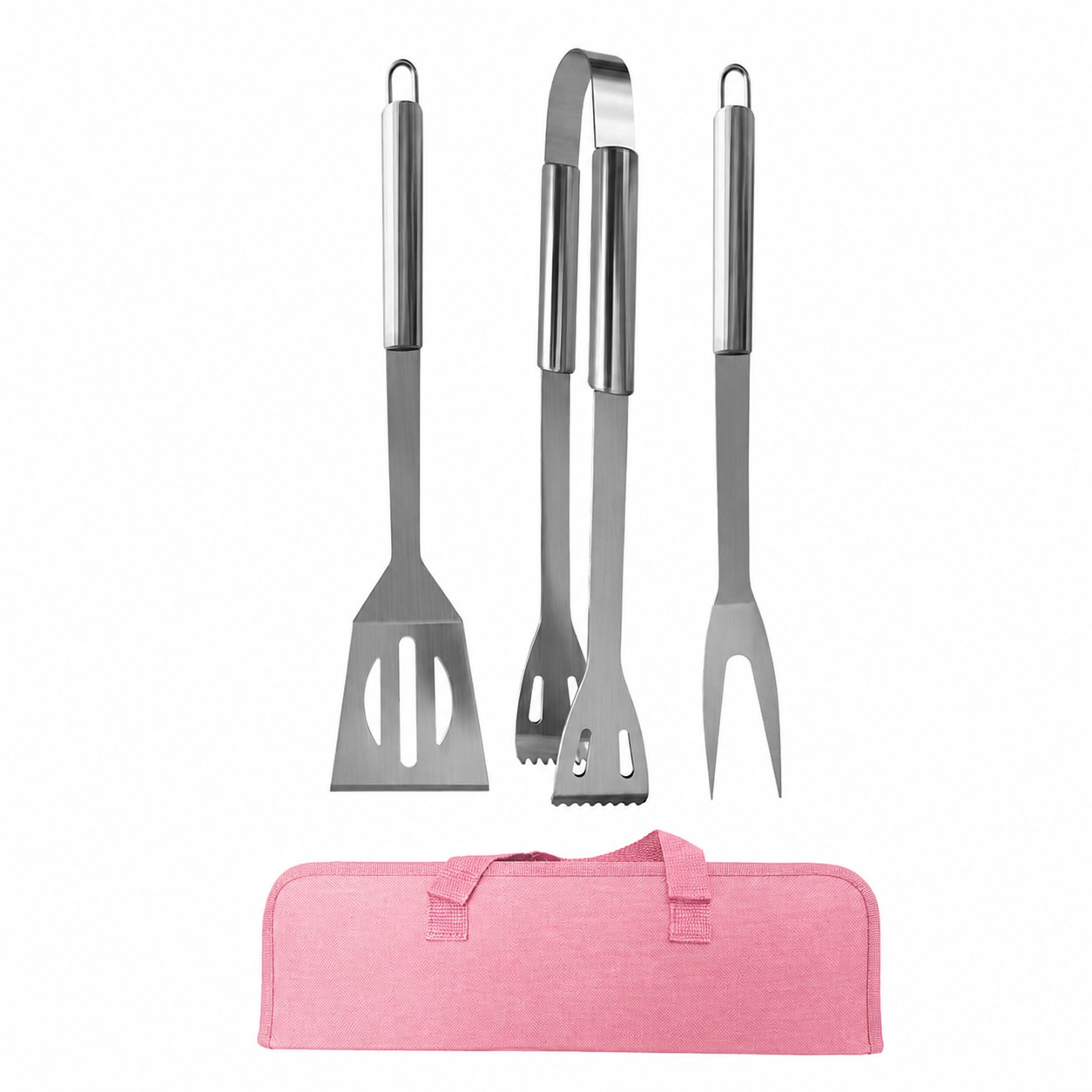 Three Piece Stainless Grill Set — Pink
