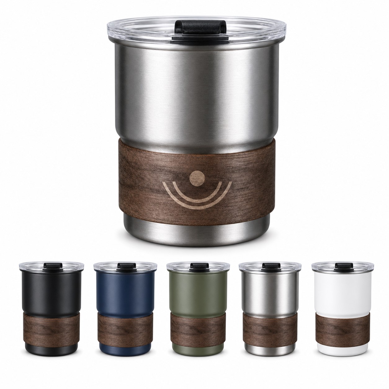 Stainless Steel Camping Cup With Dual Lid