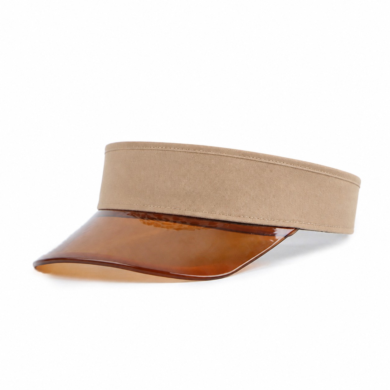 PVC Tinted Beach Visor Hat — Khaki Beige