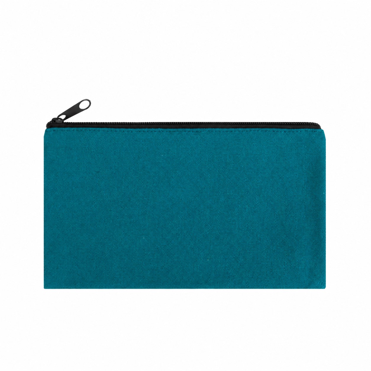 Zippered Storage Canvas Makeup Bag — Teal Blue